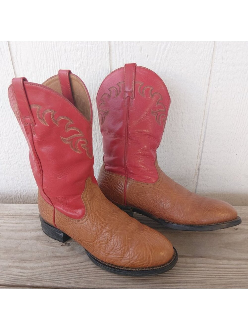 Ariat Bull Shoulder Womens Red Leather Western Boots 7.5 B 14460